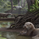 Giant otters prowled around the shallow, swampy waters of ancient China. (Image Mauricio Antón)
